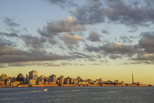 Sunset over the Guaiba River in Porto Alegre.