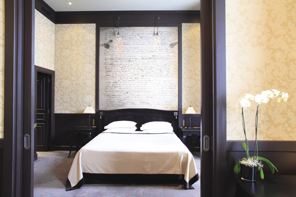 Accommodations at Paris' Le Pavillon de la Reine and Spa.