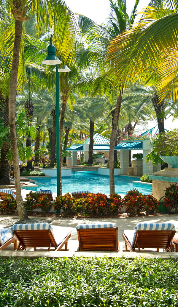 Poolside at the Westin Grand Cayman Seven Mile Beach Resort and Spa.