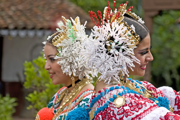 Traditional and colorful pollera dresses