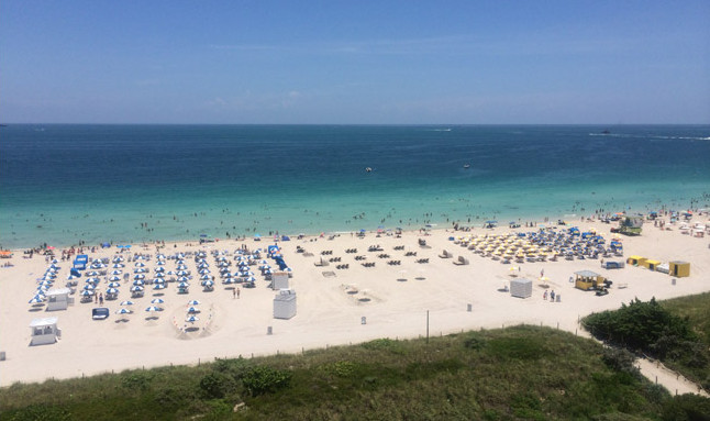 Beach views from our 11th floor room at Marriott Stanton South Beach.