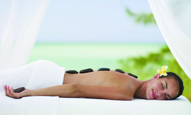 Hot Stone Massage at Parrot Cay.