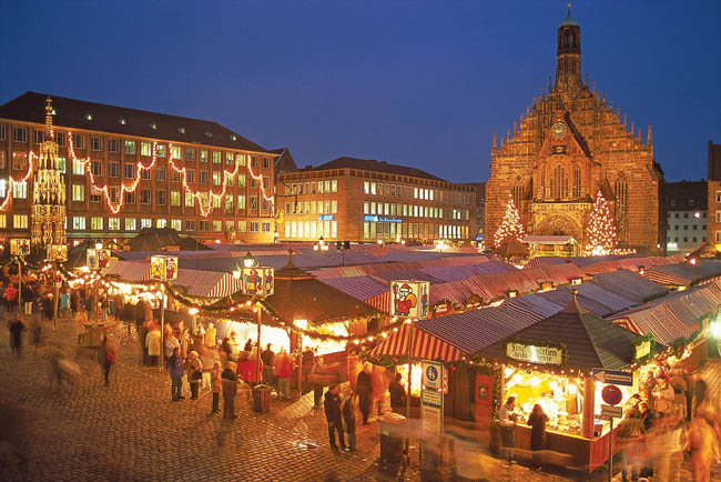 The Christmas market on Hauptmarkt Square in Nuremberg, Germany. (Photo courtesy of Scenic Cruises.)