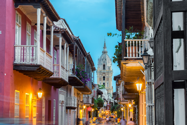 Visit Colombia to enjoy a view of a Cartagena street.