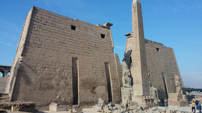 The Luxor Temple seems almost deserted with not many visitors attending.