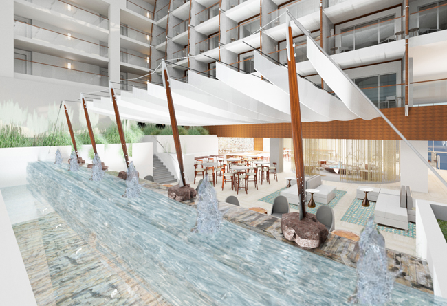 The Newport Water Wallat the Newport Marriott..