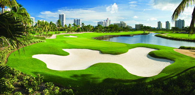 Views of the golf course at Turnberry Isle Miami.