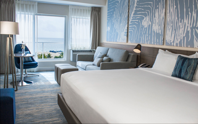 Renovated guestroom at B Ocean Resort.