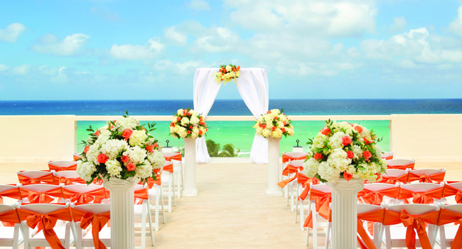 A wedding setup at the Wedding Sky Deck.