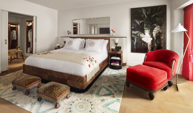 A suite at the new Faena Hotel Miami Beach.