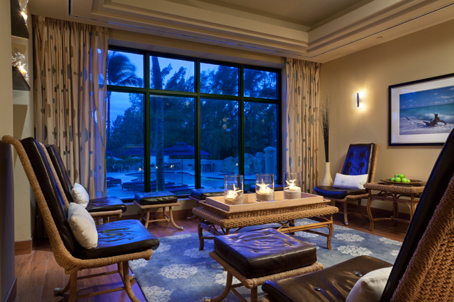 The relaxation room in the Fort Lauderdale Marriott Harbor Beach's spa.
