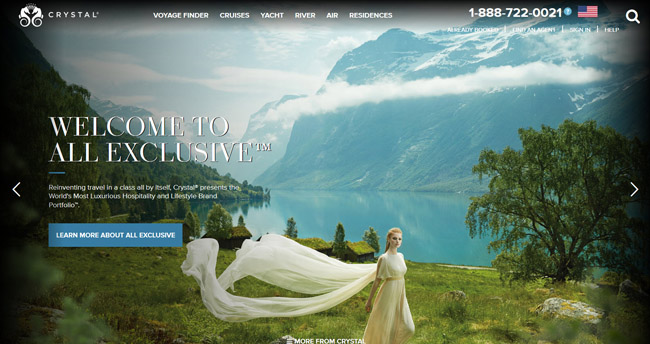Crystal Cruises' new website features an Innovative Compare Feature, where users can compare up to three voyages on any Crystal experience.