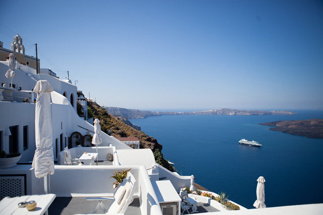 Azamara Club Cruises in Santorini, Greece.