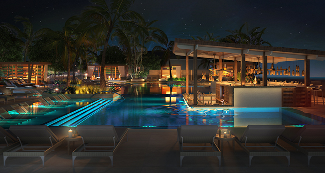 A rendering of the VIP pool at the upcoming UNICO Hotel Riviera Maya in Mexico.