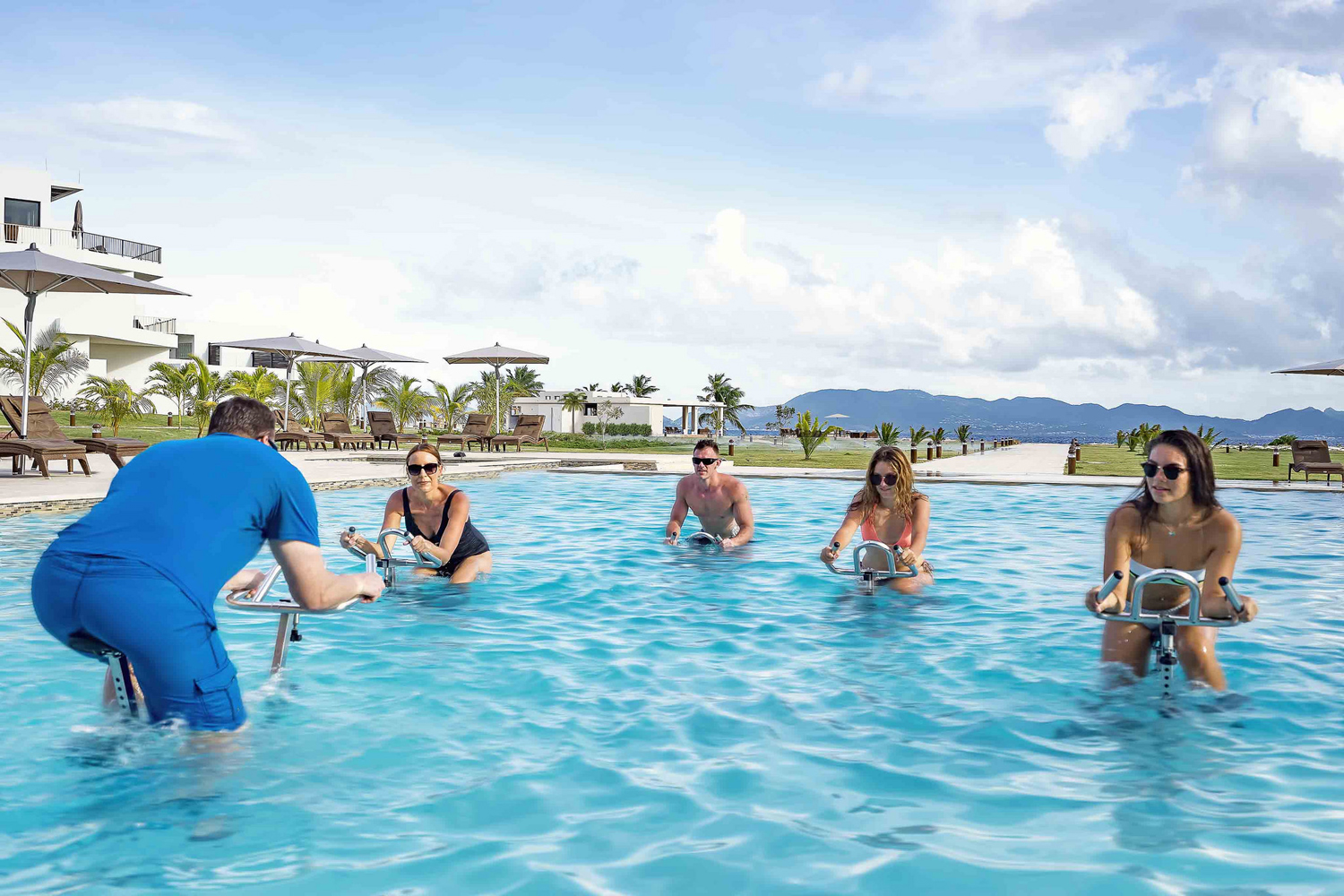 Aqua Bike class at The Reef by CuisinArt in Anguilla.