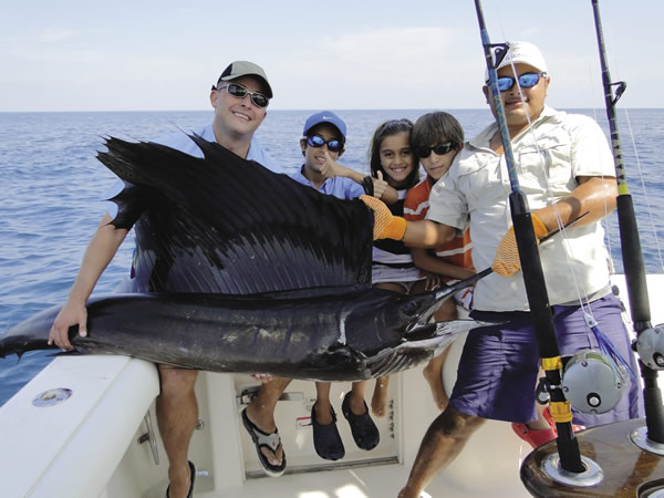 Deep-sea fishing on the Pacific coast.