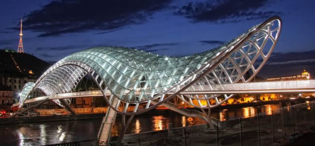 The bridge in Tbilisi, Georgia.