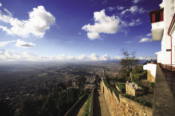 A bird's-eye view of Bogota from Monserrate.