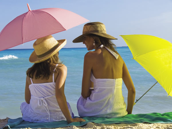 Beachside bonding at Gran Porto Real Resort and; Spa in Playa del Carmen.