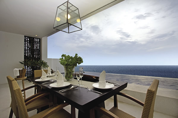 In-room villa dining at Montigo Resorts Nongsa in Indonesia.
