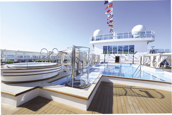 One of the 'wow' factors is the ship's sleek Upper Deck.