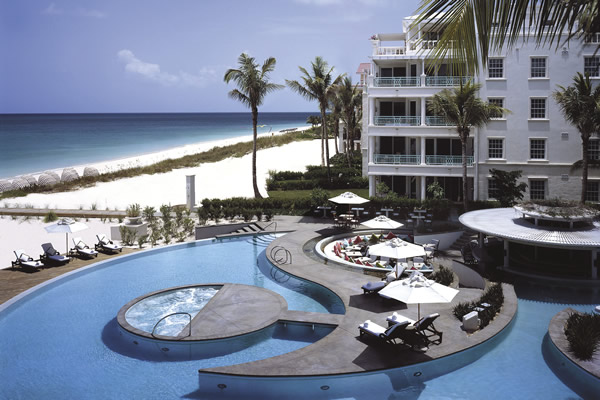 Poolside at the Regent Palms bordering Grace Bay.
