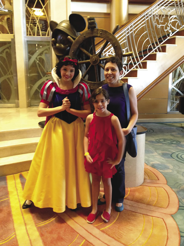 Me and my junior reporter on the Disney Magic.