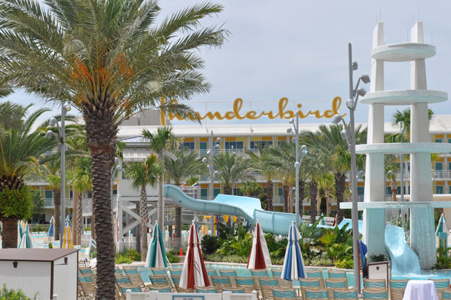 One of the pool areas at Cabana Bay Beach Resort between the Starlight and Thunderbird towers.