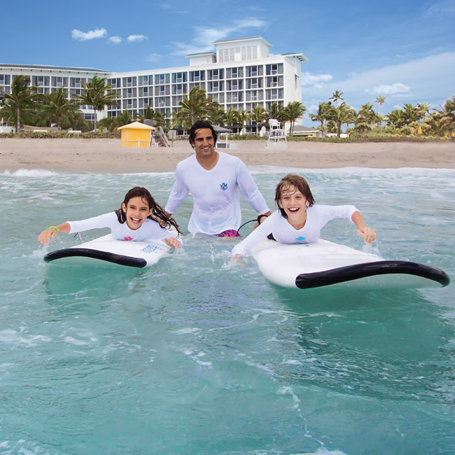 Little surfer dudes and dudettes can take part in Boca Raton Resort & Club's kids Surf Club.
