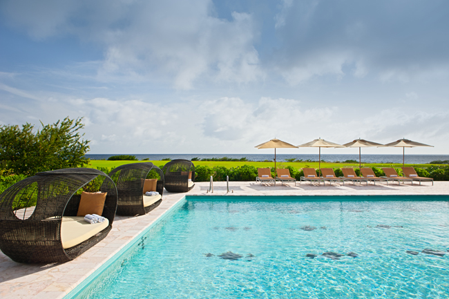 Poolside at the resort.