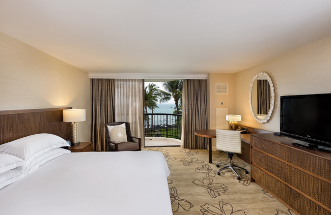 The Hilton Waikoloa Village oceanside king room.