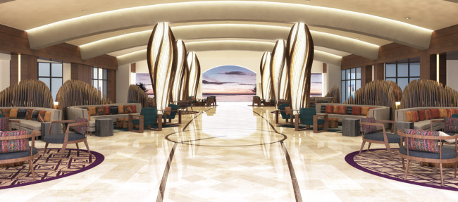 The Hyatt Ziva Los Cabos lobby.
