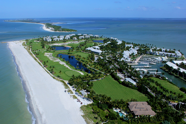 Aerial view of the South Seas Island Resort.