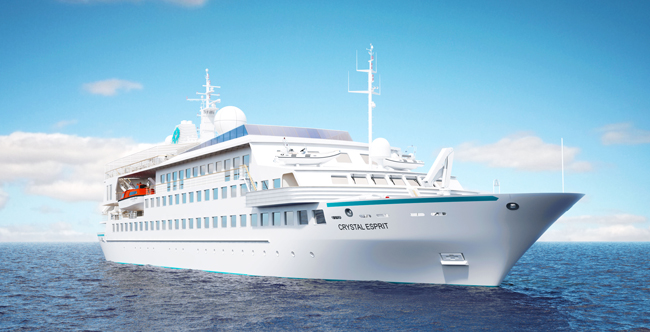 Rendering of the new Crystal Esprit yacht experience ship.