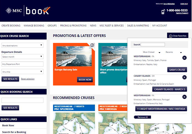 Agents will learn to navigate the new MSC Book at each Roadshow.