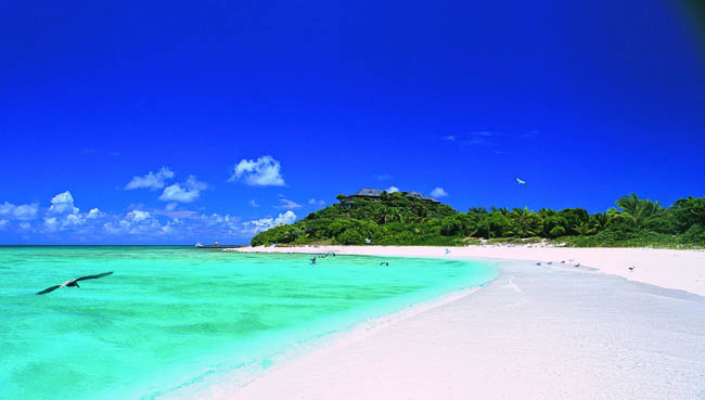 Beachside views of Necker Island
