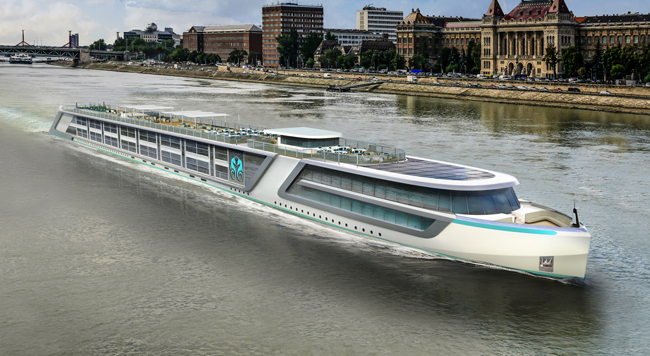 Rendering of Crystal Cruises' new Crystal River Cruise vessel.