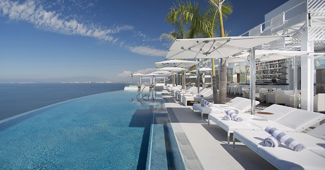 The Hotel Mousai's rooftop in Mexico.