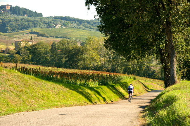 The Tuscan countryside in Italy.