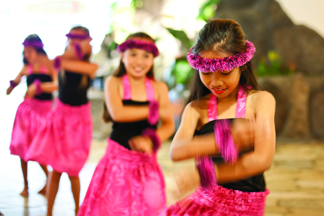 Keiki hula dancers at Turtle Bay Resort.