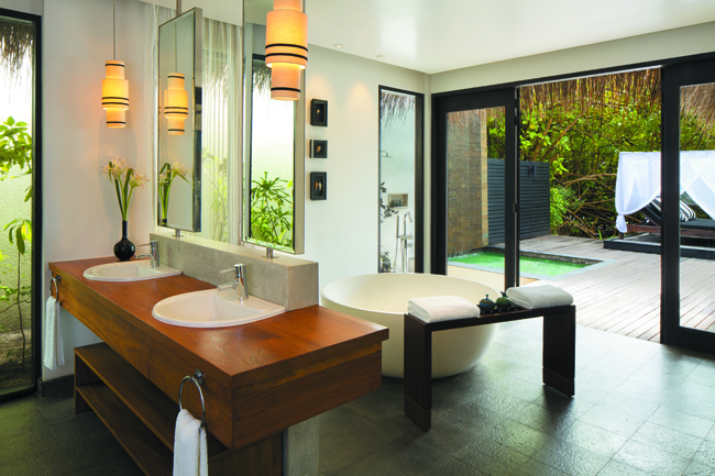 Pool Beach Villa with outdoor rainshowers.