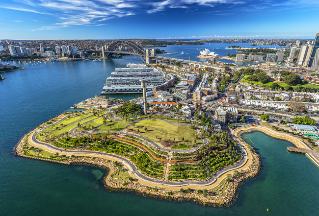 The Barangaroo Reserve in Sydney's Central Business District.