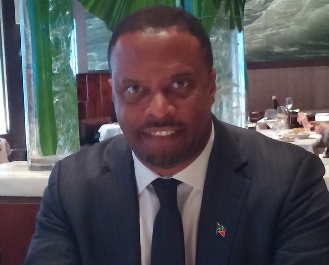 The Honorable Mark A.G. Brantley, Minister of Tourism for Nevis, and Minister of Foreign Affairs and Aviation for St. Kitts and Nevis. (Photo credit: Ed Wetschler)