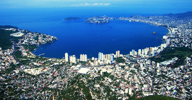 An aerial view of Acapulco.