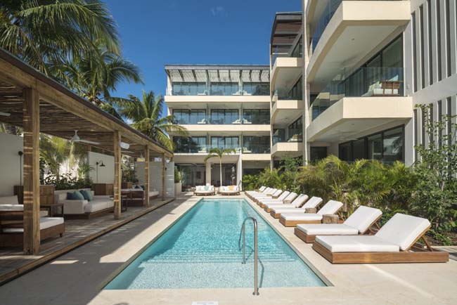 The pool at the new Beach House at Thompson Playa del Carmen.