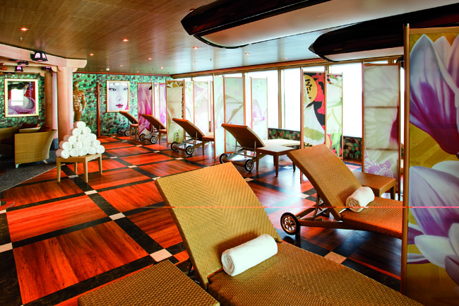 The solarium on board the Costa Deliziosa.
