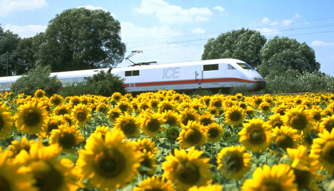 The Deutsche Bahn ICE train.