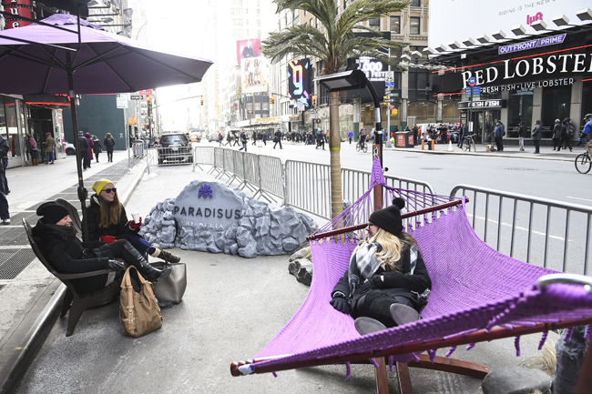 Paradisus Resorts Be Sunny Mobile pop up beach in New York City.