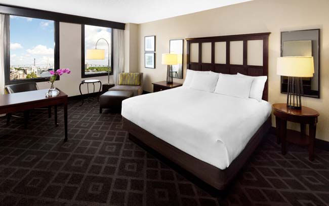 The Hyatt Regency Savannah's newly remodeled River View King room.