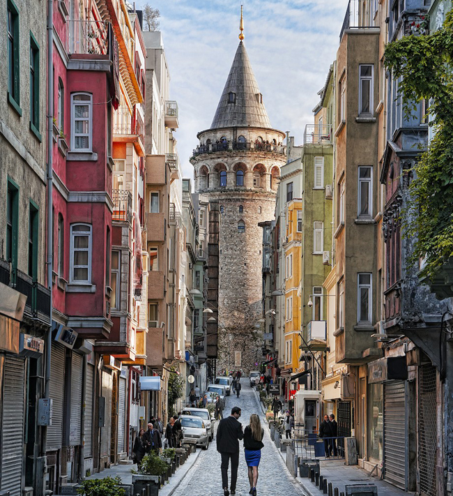The Galata Tower in Istanbul.